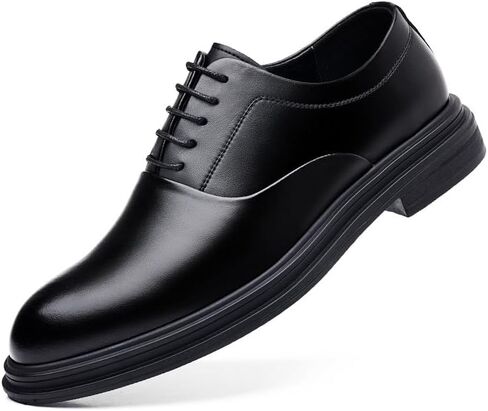 Battle Men Men’s 3-Inch Elevator Leather Oxford Shoes, Black Leather Height Increase Dress Formal That Make You Taller 3 Inches. in Saudi Arabia