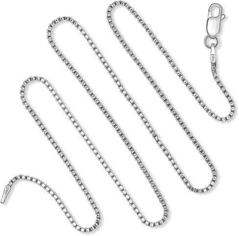DSS 925 Sterling Silver Necklace for Women, Rhodium Plated, Lobster Claw Clasps, Sterling Silver Chain, Italian Jewelry for Women - Made in Italy in Kuwait