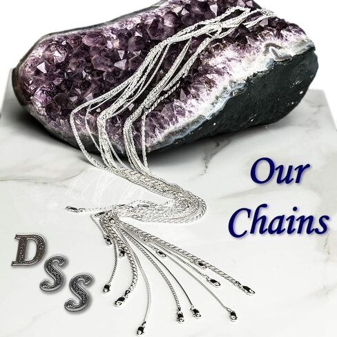 DSS 925 Sterling Silver Necklace for Women, Rhodium Plated, Lobster Claw Clasps, Sterling Silver Chain, Italian Jewelry for Women - Made in Italy in Kuwait