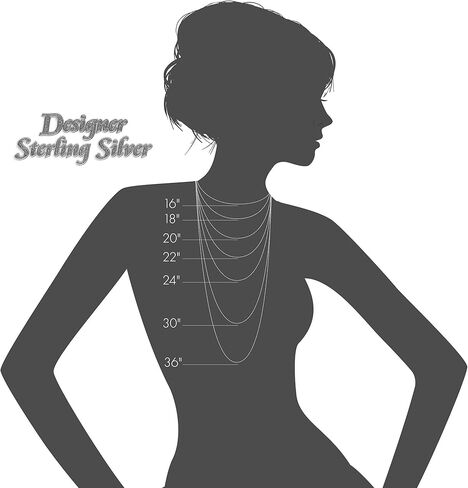 DSS 925 Sterling Silver Necklace for Women, Rhodium Plated, Lobster Claw Clasps, Sterling Silver Chain, Italian Jewelry for Women - Made in Italy in Kuwait