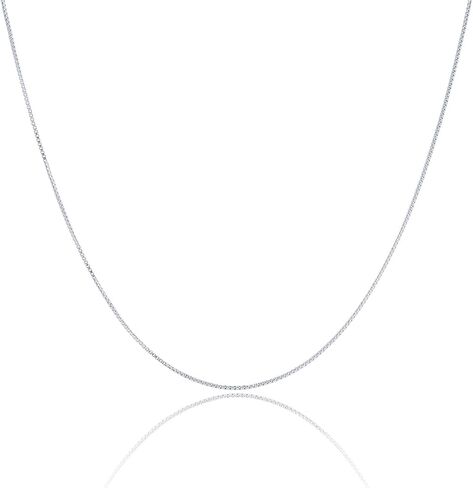 DSS 925 Sterling Silver Necklace for Women, Rhodium Plated, Lobster Claw Clasps, Sterling Silver Chain, Italian Jewelry for Women - Made in Italy in Kuwait
