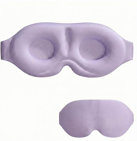 3D Contoured Sleep Mask, Soft Breathable Eye Mask for Sleeping, Light Blocking Blindfold with Adjustable Strap, Comfortable Night Eye Cover for Travel, Nap, Night Shift (1 Black) in Kuwait