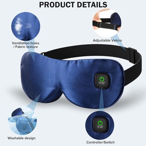 Heated Eye Mask 3 Heat Settings, Cordless Warm Compress with 2 Washable Replacement Covers, Auto Shutoff for Dry Eyes & Eye Strain Home Travel in Saudi Arabia