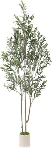 Alupssuc 5ft Olive Trees Artificial Indoor & Outdoor, Faux Olive Tree with Lively Artificial Trunk and Lifelike Fruits, Fake Potted Tree for Modern Home Office Living Room Decor in Saudi Arabia
