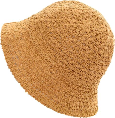 Avxdbr Womens Sun Hat Handmade Crochet Straw Bucket Hat Wide-Brimmed Foldable Travel Summer Beach Cap Green in Saudi Arabia