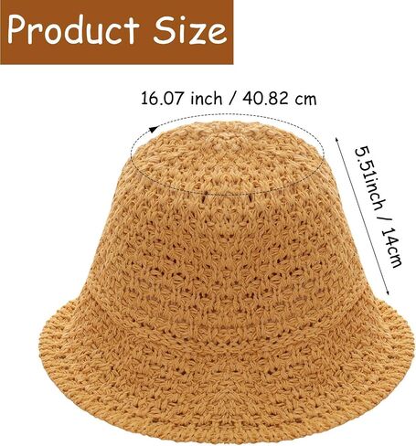 Avxdbr Womens Sun Hat Handmade Crochet Straw Bucket Hat Wide-Brimmed Foldable Travel Summer Beach Cap Green in Saudi Arabia