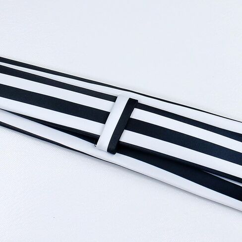 Anime/Cosplay Tie, Black And White Vertical Striped Pattern Tie, Unisex, Suitable For Everyday Outfits in Saudi Arabia