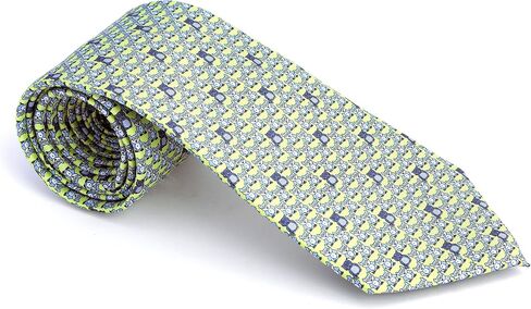 Men's 100% Silk Neckties Owl Printed Tie (Green) in Kuwait