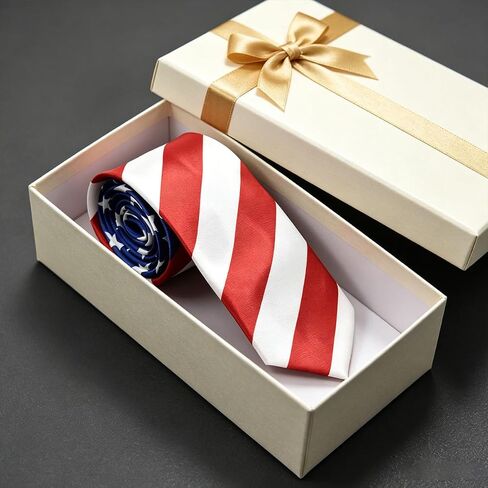4th of July American Flag Tie for Men, Red White Blue Necktie, for Independence Day Men's Party Costume Accessories in Saudi Arabia