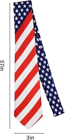 4th of July American Flag Tie for Men, Red White Blue Necktie, for Independence Day Men's Party Costume Accessories in Saudi Arabia