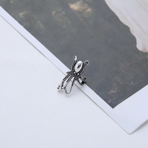 Punk Octopus Ear Cuff Earrings Silver Octopus Earrings Squid Cuff Wrap Earring Tentacle Ear Cartilage Earring Climber Crawler No Piercing Halloween Jewelry for Women(1PCS） in Saudi Arabia