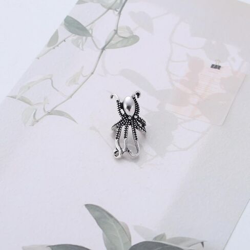 Punk Octopus Ear Cuff Earrings Silver Octopus Earrings Squid Cuff Wrap Earring Tentacle Ear Cartilage Earring Climber Crawler No Piercing Halloween Jewelry for Women(1PCS） in Saudi Arabia