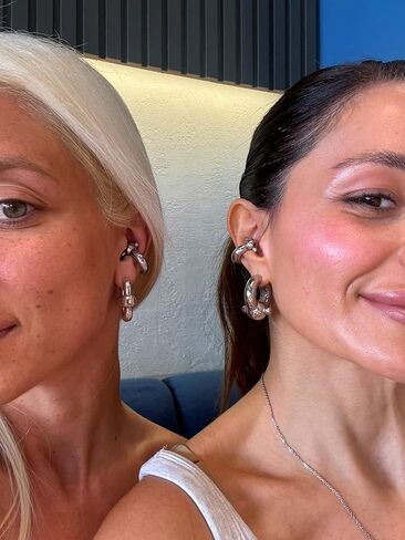 مجوهرات UHI والمزيد من أساور الأذن Vogue من الفضة الإسترلينية عيار 925، فضية، تصميم ذو شكل كروي in Kuwait