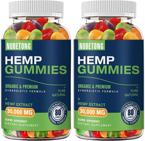 2 Packs Extra Strength Hemp Gummies | Pure Natural Hemp Oil Extract Helps Relieve Pain, Anxiety and Improve Sleep. Non-GMO & Vegan Bear Gummies for Daily Wellness. in Saudi Arabia