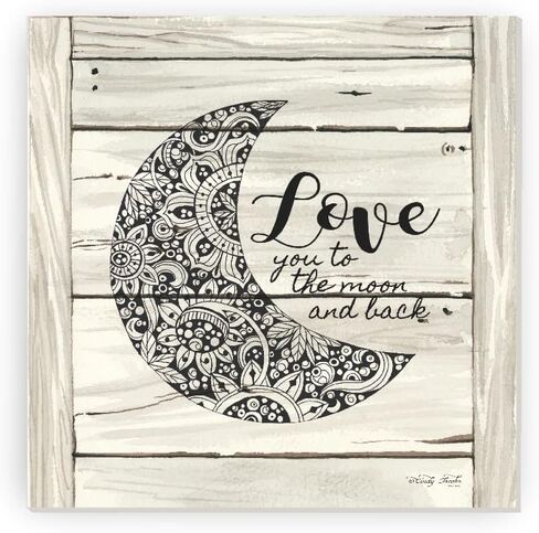 Love You To The Moon And Back White Farmhouse Style Wood Wall Decor Sign 12x12 in Kuwait