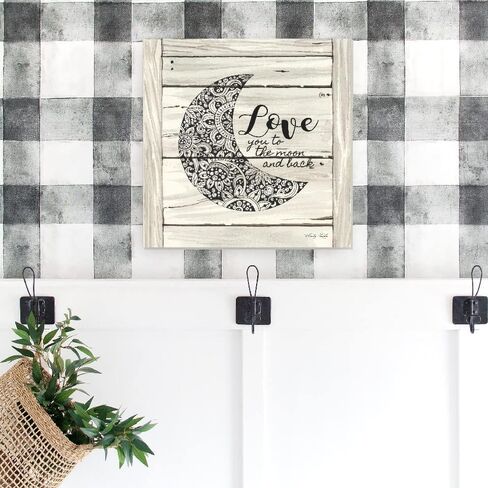 Love You To The Moon And Back White Farmhouse Style Wood Wall Decor Sign 12x12 in Kuwait