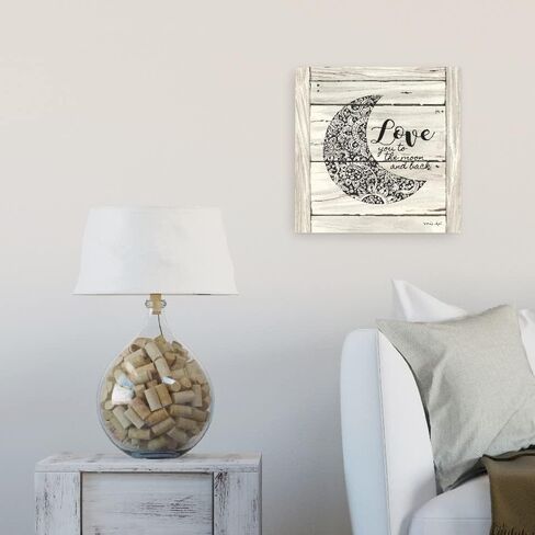 Love You To The Moon And Back White Farmhouse Style Wood Wall Decor Sign 12x12 in Kuwait