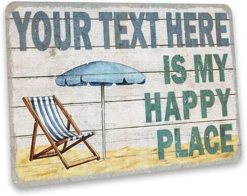 Custom This is My Happy Place Sign Personalized Décor Wall Art Beach Theme Seaside Venice Pismo 208122002019 in Kuwait
