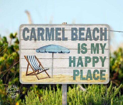 Custom This is My Happy Place Sign Personalized Décor Wall Art Beach Theme Seaside Venice Pismo 208122002019 in Kuwait