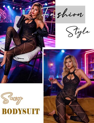 ADOME Sexy Lingerie For Women Fishnet Bodysuit Fishnet Stockings for Women | Body Stockings for women Sexy fishnet lingerie One Piece Mesh Lace Women's Exotic Costumes in Saudi Arabia
