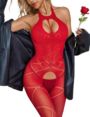 ADOME Sexy Lingerie For Women Fishnet Bodysuit Fishnet Stockings for Women | Body Stockings for women Sexy fishnet lingerie One Piece Mesh Lace Women's Exotic Costumes in Saudi Arabia