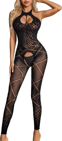 ADOME Sexy Lingerie For Women Fishnet Bodysuit Fishnet Stockings for Women | Body Stockings for women Sexy fishnet lingerie One Piece Mesh Lace Women's Exotic Costumes in Saudi Arabia