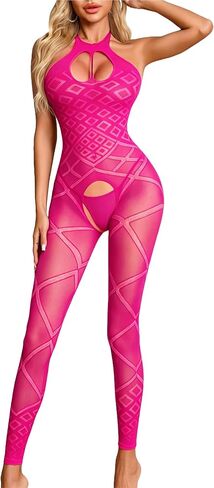 ADOME Sexy Lingerie For Women Fishnet Bodysuit Fishnet Stockings for Women | Body Stockings for women Sexy fishnet lingerie One Piece Mesh Lace Women's Exotic Costumes in Saudi Arabia