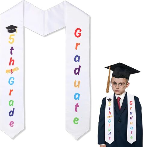 5th Grade Graduation Stole, 5th Grade Graduation Sash, Class of 2026 Fifth Graduate Sash Scarf for Graduations Party Supplies in Saudi Arabia