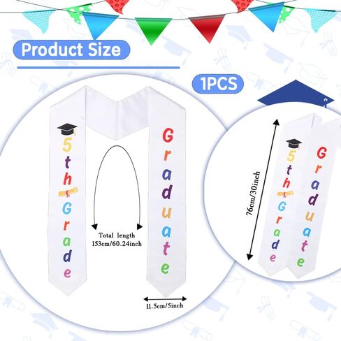 5th Grade Graduation Stole, 5th Grade Graduation Sash, Class of 2026 Fifth Graduate Sash Scarf for Graduations Party Supplies in Saudi Arabia