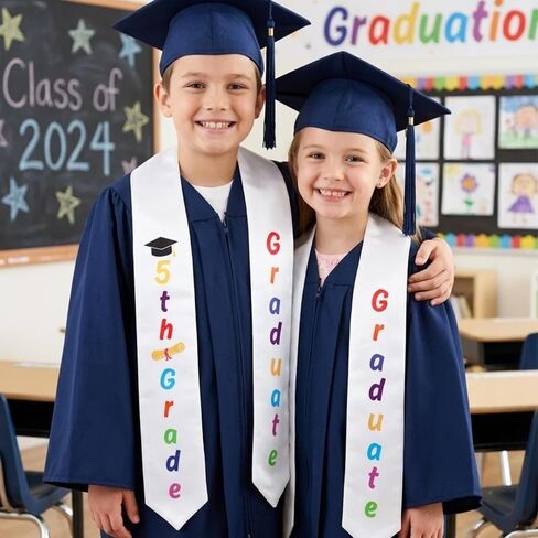 5th Grade Graduation Stole, 5th Grade Graduation Sash, Class of 2026 Fifth Graduate Sash Scarf for Graduations Party Supplies in Saudi Arabia