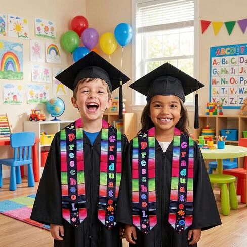 NNG Preschool Graduation Stole, Unisex Kids Graduation Sash for Ceremony and Photos, Class of 2026 Preschool Graduation Gift Multicolor in Saudi Arabia