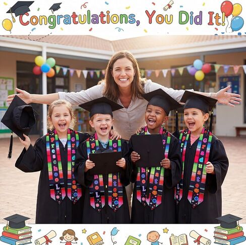 NNG Preschool Graduation Stole, Unisex Kids Graduation Sash for Ceremony and Photos, Class of 2026 Preschool Graduation Gift Multicolor in Saudi Arabia