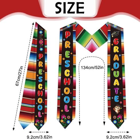 Mexican Preschool Kindergarten Graduation Stole Mexico Graduation Sash for Kids Class of 2026 Flower Grad Stoles Sashes Gifts for Girls Boys Unisex Graduates Party Decoration 30 Inch in Saudi Arabia