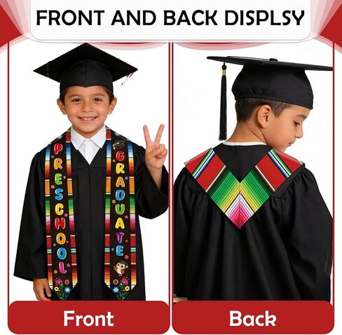 Mexican Preschool Kindergarten Graduation Stole Mexico Graduation Sash for Kids Class of 2026 Flower Grad Stoles Sashes Gifts for Girls Boys Unisex Graduates Party Decoration 30 Inch in Saudi Arabia
