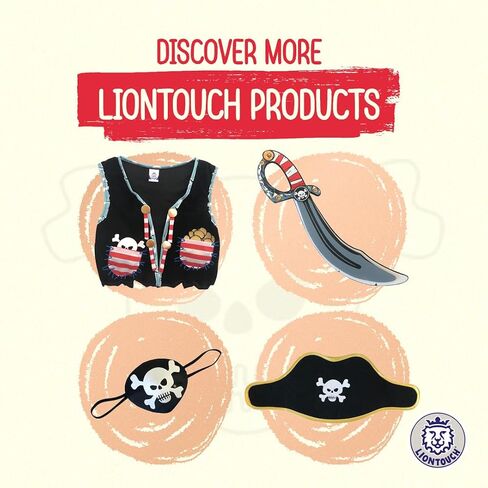 Liontouch - Pirate Hook - Captain Red Stripe - Age 3-8 Years | Pretend Play Foam Toy for Boy Toddlers with Skull Motive | Ideal Accessory for Dress Up & Costumes for Sailing The Caribbeans in Kuwait