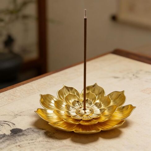 2 Pcs Incense Holder for Sticks, Lotus Incense Burner Holder with Ash CatcherIncense Stick Holders for Meditation Decor Home Yoga Decor Spiritual Decorations(Red Copper) in Kuwait