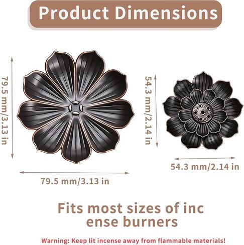 2 Pcs Incense Holder for Sticks, Lotus Incense Burner Holder with Ash CatcherIncense Stick Holders for Meditation Decor Home Yoga Decor Spiritual Decorations(Red Copper) in Kuwait