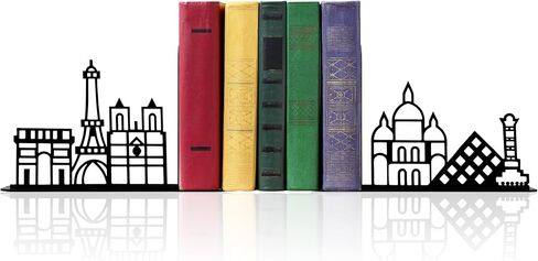 Metal City Skyline Modern Bookends, New York Themed Decorations, NYC Skyline Souvenirs in Saudi Arabia