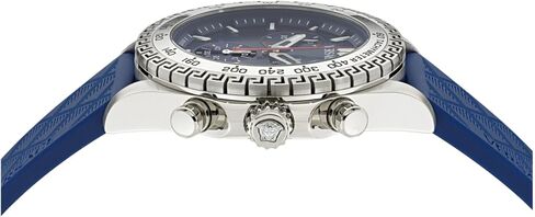 ساعة Versace Chrono X Collection الفاخرة للرجال مع حزام أزرق وقرص يتميز بهيكل من الفولاذ المقاوم للصدأ in Kuwait