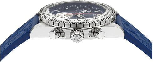 ساعة Versace Chrono X Collection الفاخرة للرجال مع حزام أزرق وقرص يتميز بهيكل من الفولاذ المقاوم للصدأ in Kuwait