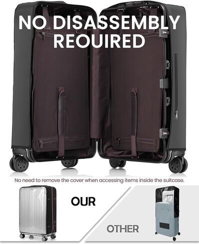 No Disassembly Suitcase Covers for Luggage - Clear PVC Luggage Cover, Transparent Suitcase Protector Cover Fit 19-30 Inch in Saudi Arabia