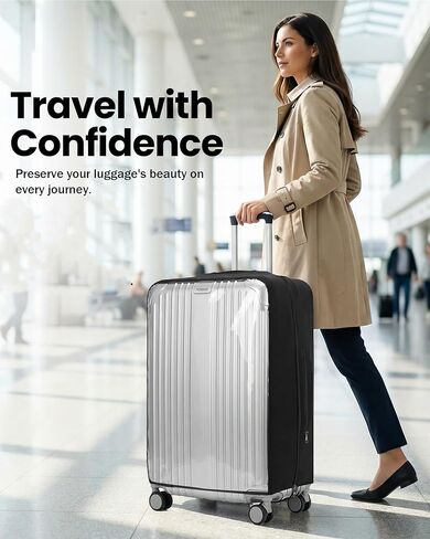 No Disassembly Suitcase Covers for Luggage - Clear PVC Luggage Cover, Transparent Suitcase Protector Cover Fit 19-30 Inch in Saudi Arabia