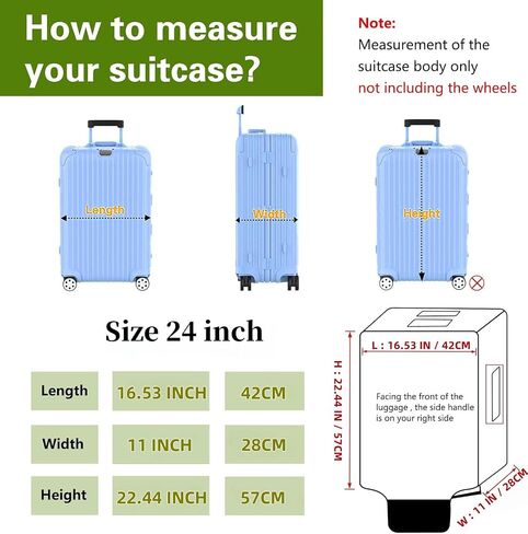 Suitcase Covers Clear Luggage Cover for 20"/24"/28"/30" Baggage Covers Waterproof Dustproof and Anti-scratch (24inch) in Saudi Arabia