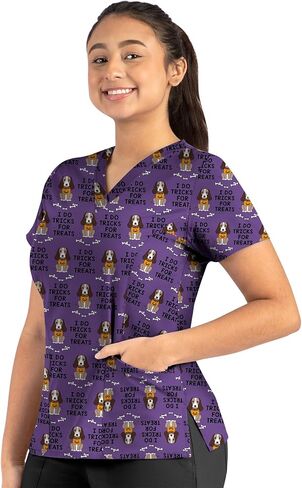 Maevn Women's Curved V-Neck Print Top in Kuwait