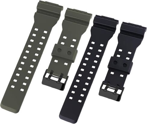 16mm× 29mm Watch Strap Compatible with Casio 10536683 GA700UC GA-700UC GA700 GA-700-1A GA-700-1B Resin Band Replacement for men wirst watchband and women Bracelet, Black in Kuwait