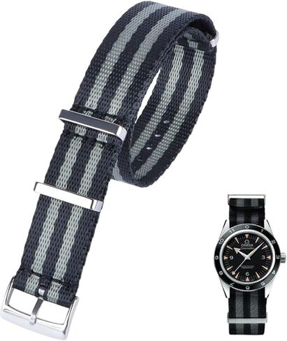 20mm High Density Nylon Bracelet Soft For Omega Speedmaster 007 AT150 Aqua Terra Seatbelt Wristband Military Sport Retro Watchband For Seiko Strap Braid Belt in Saudi Arabia