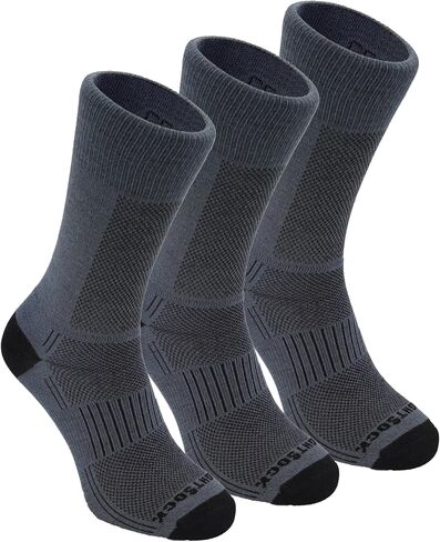 Wrightsock CoolMesh II Crew 3 Pack Running Socks for Men and Women | Eco-Friendly, Anti Blister, Double Layer Design, American Made, No Blisters Guaranteed in Kuwait