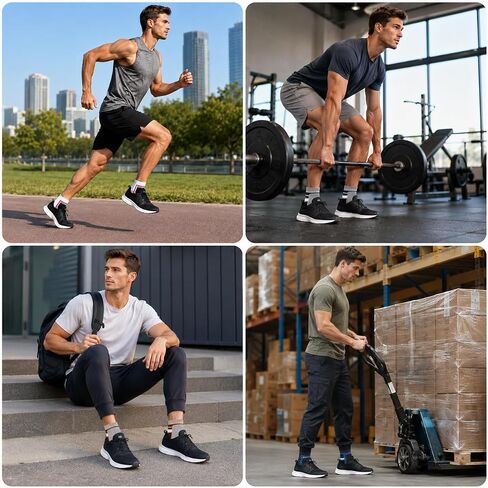 Men's Cushioned Quarter Socks, Breathable Cotton Athletic Socks, 6 Pairs, Perfect for Running, Gym and Daily Wearrs in Kuwait