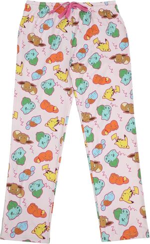 Pokémon Characters Napping Women's Cradle Pink Quick Turn Sleep Pajama Pants in Kuwait