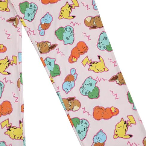 Pokémon Characters Napping Women's Cradle Pink Quick Turn Sleep Pajama Pants in Kuwait